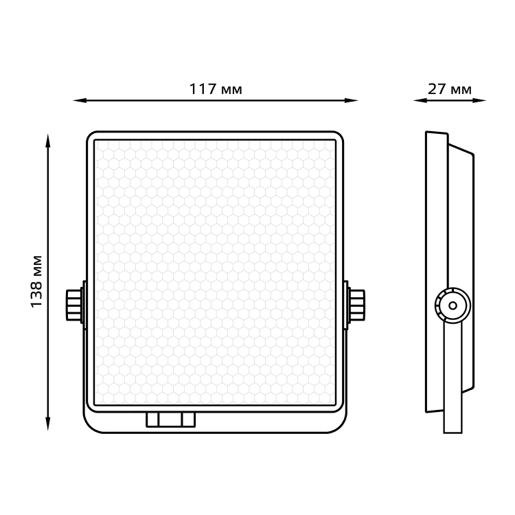 Прожектор (LED) 20Вт 1800лм 6500К IP65 черн. IK04 EVO GAUSS