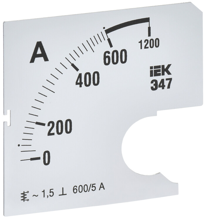 Шкала смен. для амперметра Э47  600/5А-1,5 72х72мм IEK