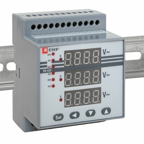 VD-G33 Вольтметр цифровой на DIN трехфазный EKF PROxima