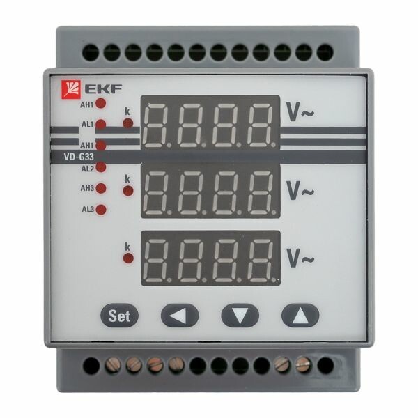 VD-G33 Вольтметр цифровой на DIN трехфазный EKF PROxima