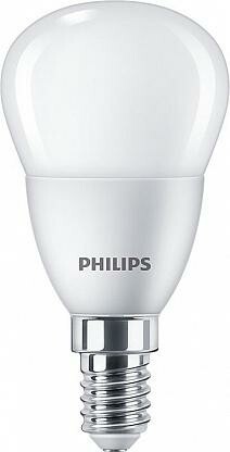 Лампа светодиод. (LED) Шар Е14  5Вт 4000К 500лм 230В матов. Philips