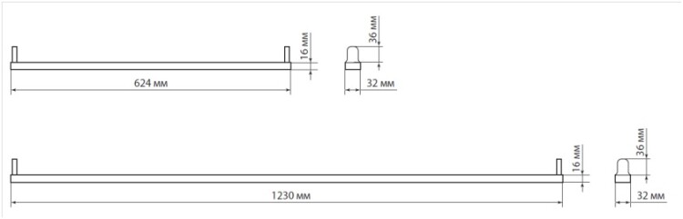 Светильник ДПО (LED-T8) 1хТ8 двустороннее питание ламп 1230x32x52 IP20 230В TDM