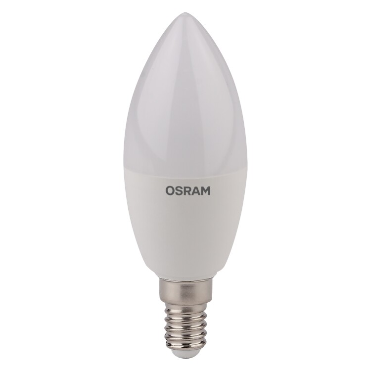 Лампа светодиод. (LED) Свеча Е14  5,5Вт 4000К 470лм 230В матов. OSRAM