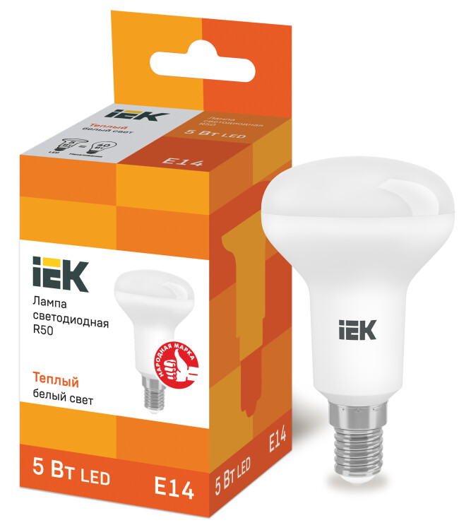 Лампа светодиод. (LED) R50 Е14 5Вт 3000К 450лм 230В матов. IEK