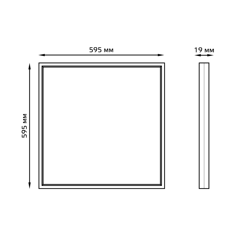 Светильник (LED) 36Вт 4000К 2550Лм встр/накл опал. 595x595x19мм IP20 GAUSS