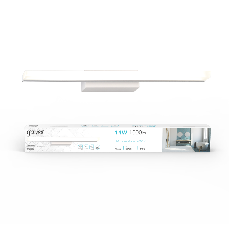 Настенный светодиодный светильник Gauss Melissa BR012 14W 1000lm 200-240V 605mm LED 1/20