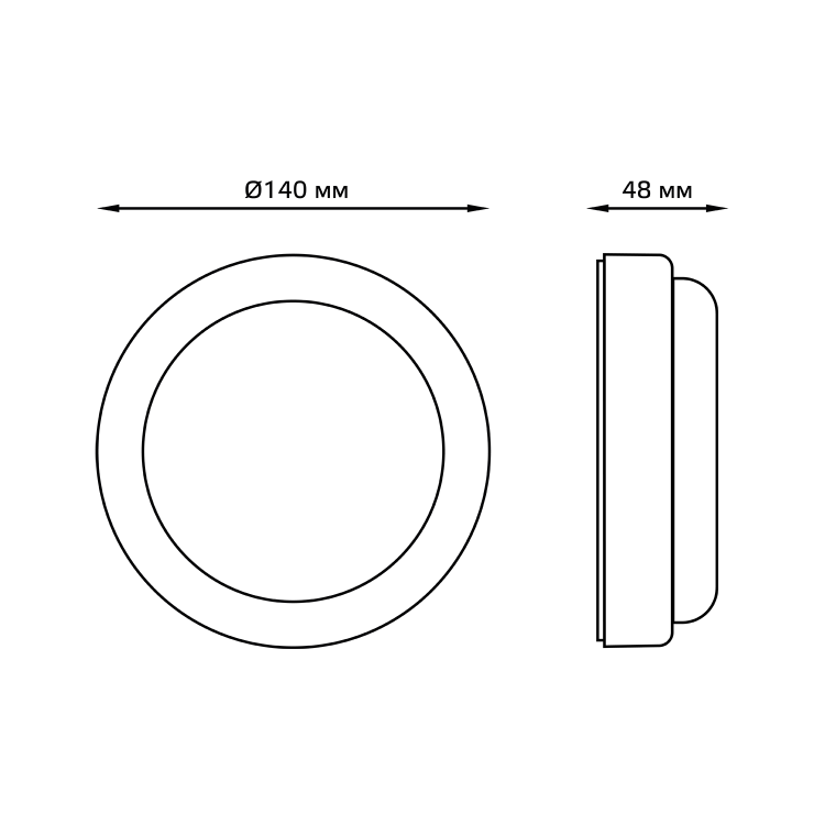 Св-к светод. Gauss Elementary UNIVERSAL IP65 D140*48 12W 980lm 6500K ЖКХ круглый c микр сенсором