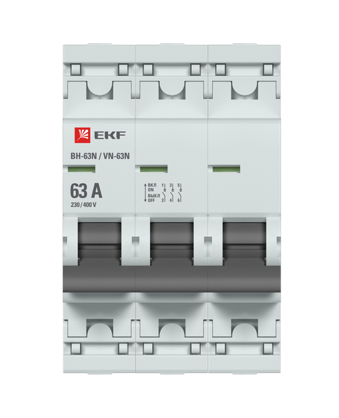 Выключатель нагрузки мод. 3-пол. (3P)  63А ВН-63N EKF PROxima