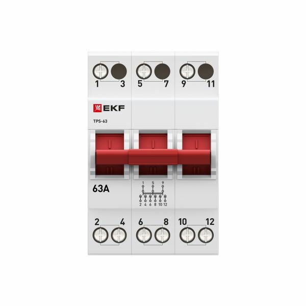 Переключатель мод. 3-пол. (3P)  63А 3-позиц. ТПС-63 EKF PROxima