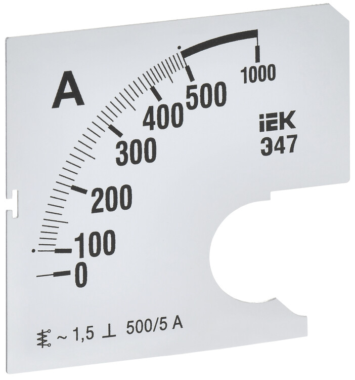 Шкала смен. для амперметра Э47  500/5А-1,5 72х72мм IEK