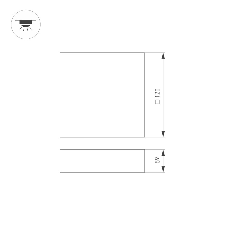 Светильник настенно-потолочный (LED) 13W 4000K D120 IP40 QUADRO черный Arlight