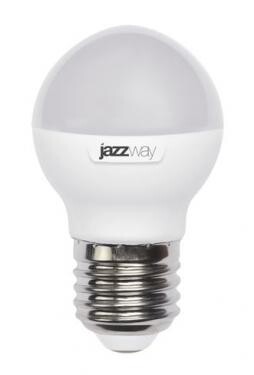 Лампа светодиод. (LED) Шар Е27  7Вт 5000К 520лм 230В матов. Jazzway