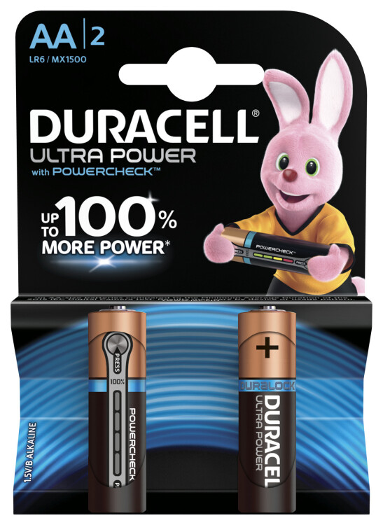 Эл-т питания щелочной LR6 (АА, 316) 1,5В (уп.=2 шт.) Ultra Power DURACELL