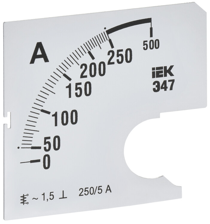 Шкала смен. для амперметра Э47  250/5А-1,5 72х72мм IEK