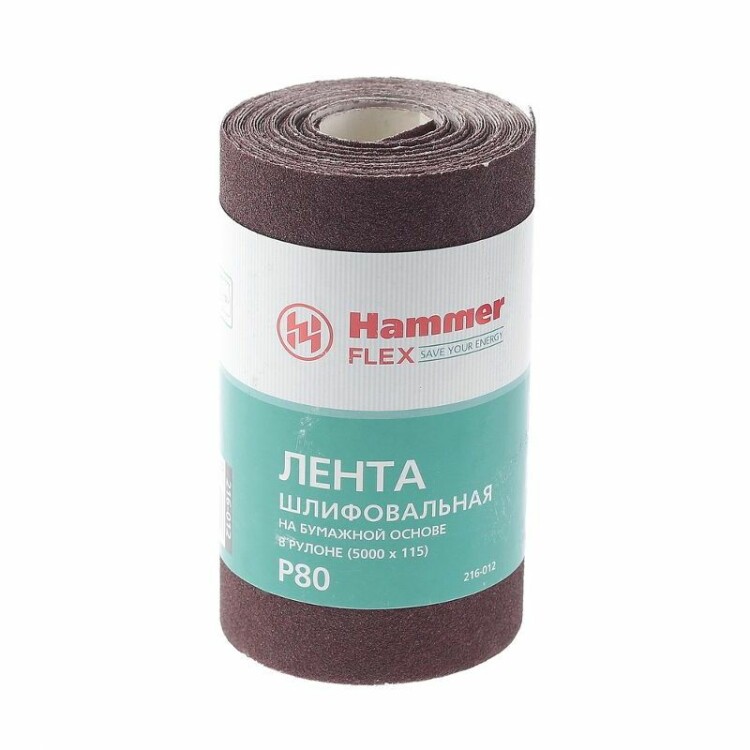 Лента  шлиф. Hammer Flex  216-012 115х5м  P80 бум. основа, рулон