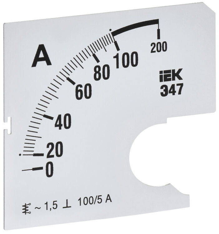 Шкала смен. для амперметра Э47  100/5А-1,5 72х72мм IEK