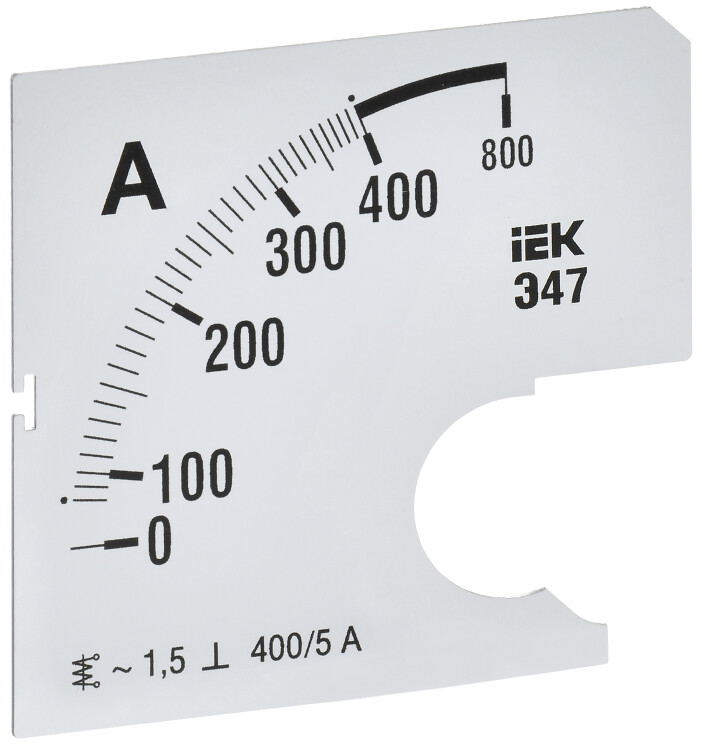 Шкала смен. для амперметра Э47  400/5А-1,5 72х72мм IEK