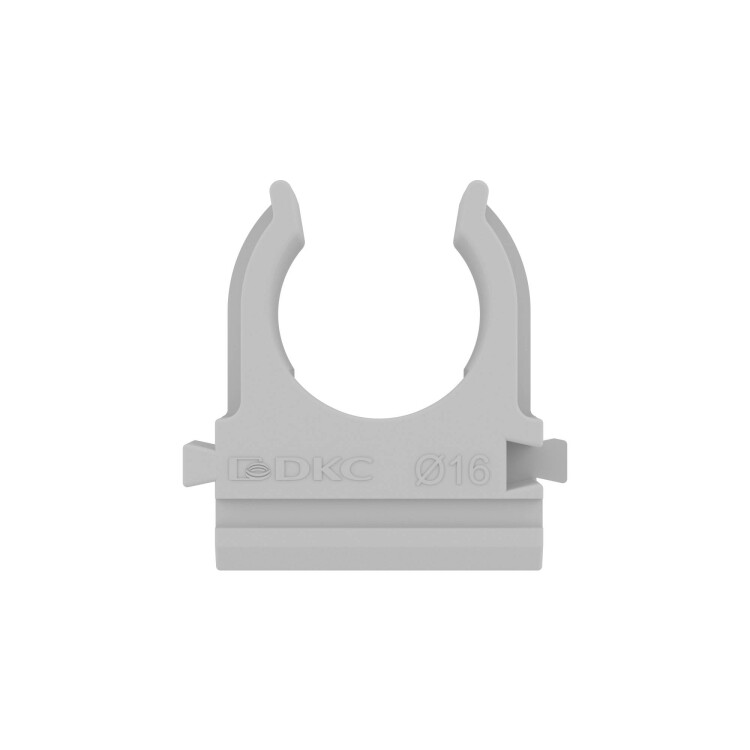 Держатель для труб d16мм с защелкой (клипса) серый быстрый монтаж (уп.900шт) ДКС