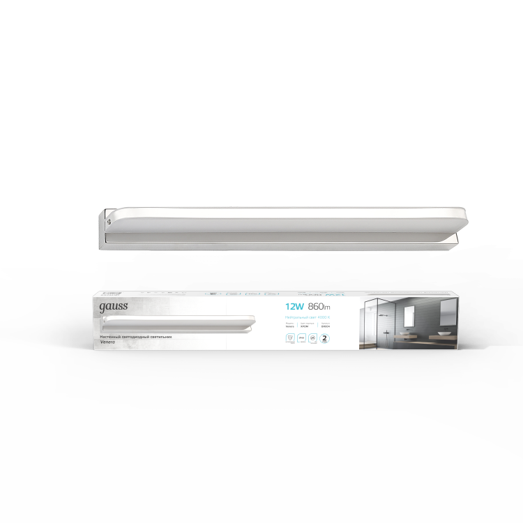 Настенный светодиодный светильник Gauss Venera BR004 12W 860lm 200-240V 520mm LED 1/20