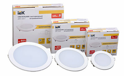 Светильник Downlight (LED) 7Вт 300лм 4000К IP20 бел 120x20мм круг IEK