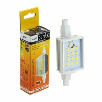 Лампа светодиод. (LED) линейн. R7s  78мм  6Вт 4200К 230В прозр. Ecola