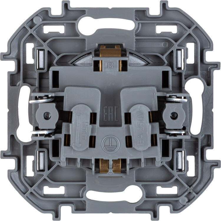 Розетка IP44 1-я (мех. с накл.) С/У с з/к (2P+E) 16А штор., крыш., алюмин., винт. Inspiria