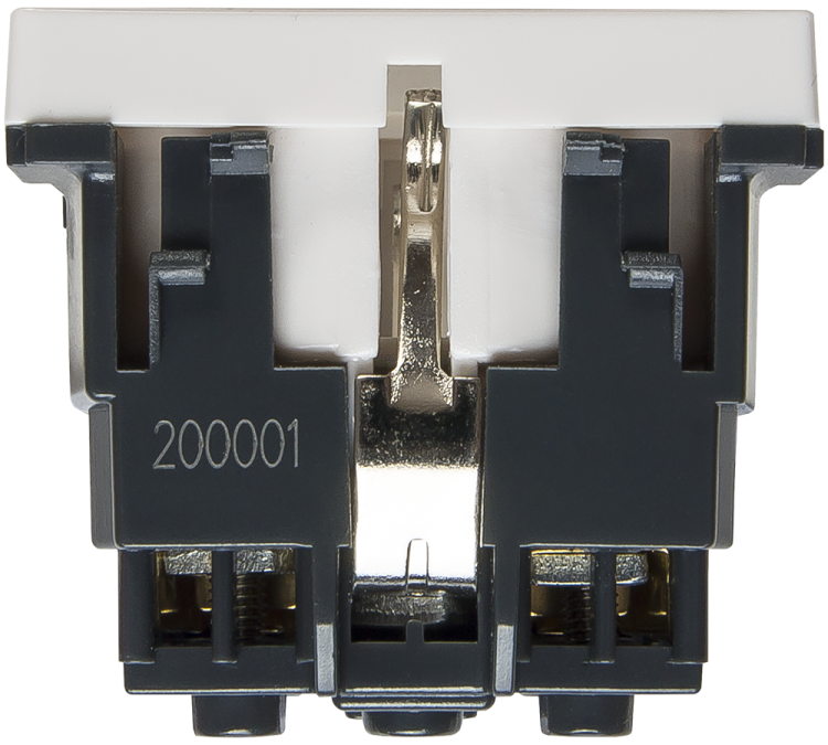 Розетка 1-я 2-мод. (мех. с накл.) С/У в каб.-кан. с з/к (2P+E) 16А белая, винт. SPL