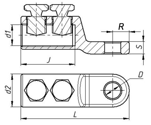 Наконечник болтовой 2НБ-2-001  (70-120) ЗЭТАРУС