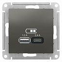 Розетка USB-A 1,2А + USB-C 1,2А, Сталь, AtlasDesign-USB-розетки (зарядные устройства) - купить по низкой цене в интернет-магазине, характеристики, отзывы | АВС-электро